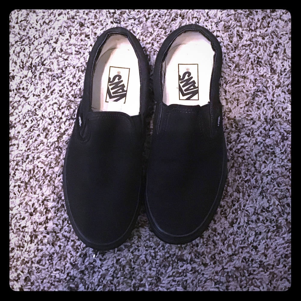All Black Slip on Vans